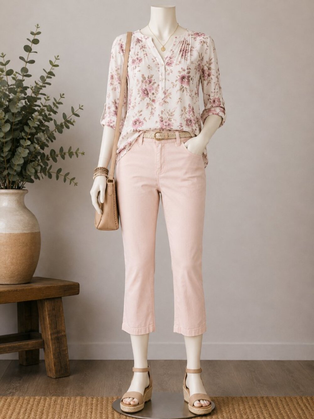 Old Navy Boyfriend Capri Pants – Light Pink – Size 12 Average – Excellent Condit